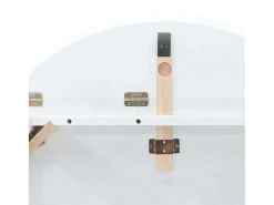 Mesa de comedor de madera maciza blanca y caucho