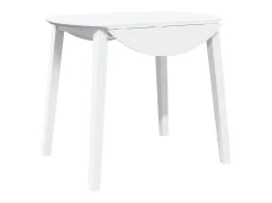 Mesa de comedor de madera maciza blanca y caucho