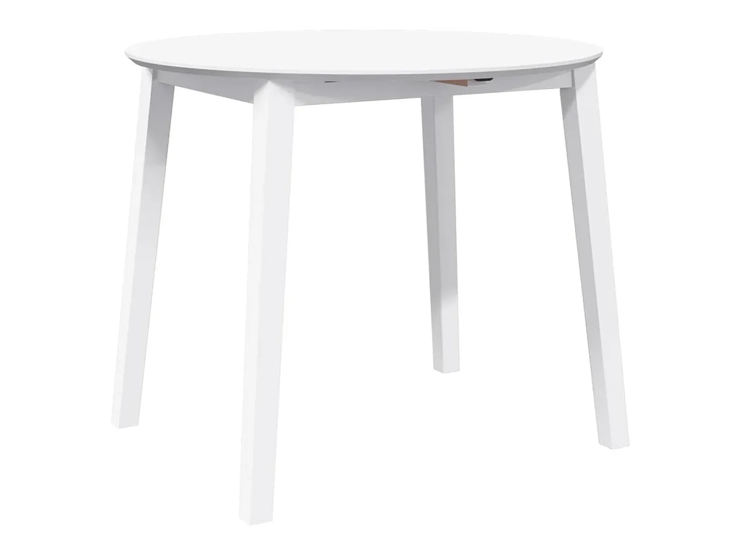 Mesa de comedor de madera maciza blanca y caucho