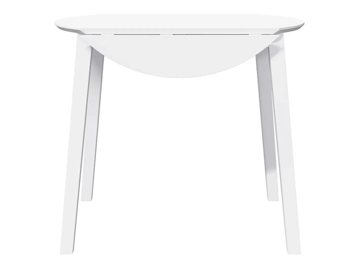 Mesa de comedor de madera maciza blanca y caucho