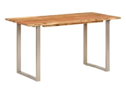 Mesa de comedor de madera maciza de acacia 140x70x76 cm