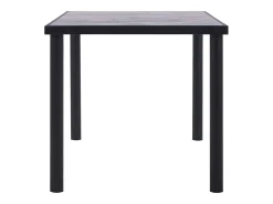 Mesa de comedor de MDF negro y gris hormigón 160x80x75 cm