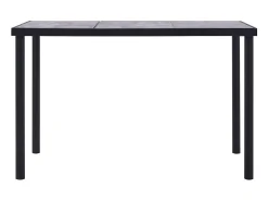 Mesa de comedor de MDF negro y gris hormigón 160x80x75 cm