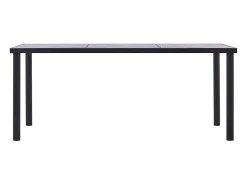 Mesa de comedor de MDF negro y gris hormigón 180x90x75 cm
