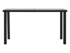 Mesa de comedor de MDF negro y gris hormigón 140x70x75 cm
