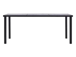 Mesa de comedor de MDF negro y gris hormigón 200x100x75 cm ES170616