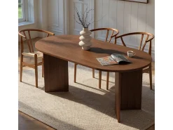 Mesa de comedor de nogal – 180 cm x 75 cm x 89,5 cm – Nogal – MDF con revestimiento de melamina