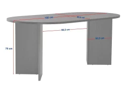 Mesa de comedor de nogal – 180 cm x 75 cm x 89,5 cm – Nogal – MDF con revestimiento de melamina