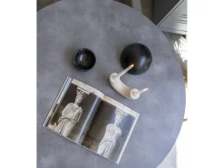 Mesa de comedor de panel laminado efecto microcemento de 120 cm