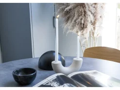 Mesa de comedor de panel laminado efecto microcemento de 120 cm
