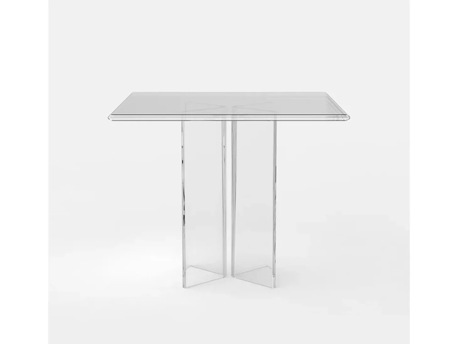 Mesa de comedor de policarbonato transparente cuadrada 80x80 cm Holden