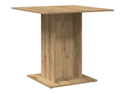 Mesa de comedor de roble artesanal 80x80x75 cm madera de ingeniería
