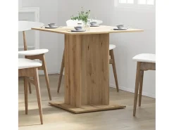 Mesa de comedor de roble artesanal 80x80x75 cm madera de ingeniería