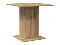 Mesa de comedor de roble artesanal 80x80x75 cm madera de ingeniería