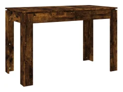 Mesa de comedor de roble ahumado 120x60x76 cm madera de ingeniería