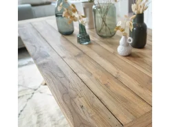 Mesa de comedor de teca reciclada maciza para 8 personas