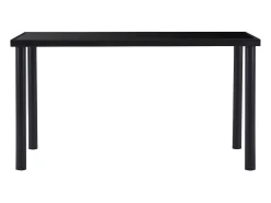 Mesa de comedor de vidrio templado negro 140x70x75 cm