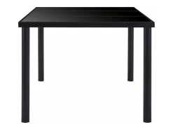 Mesa de comedor de vidrio templado negro 160x80x75 cm