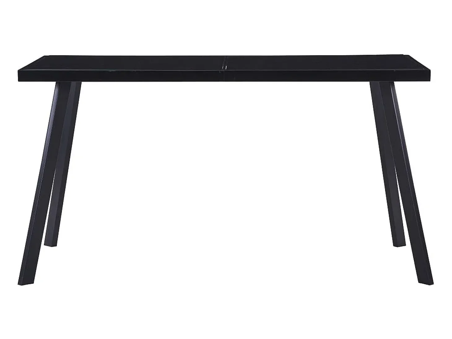 Mesa de comedor de vidrio templado negro 140x70x75 cm