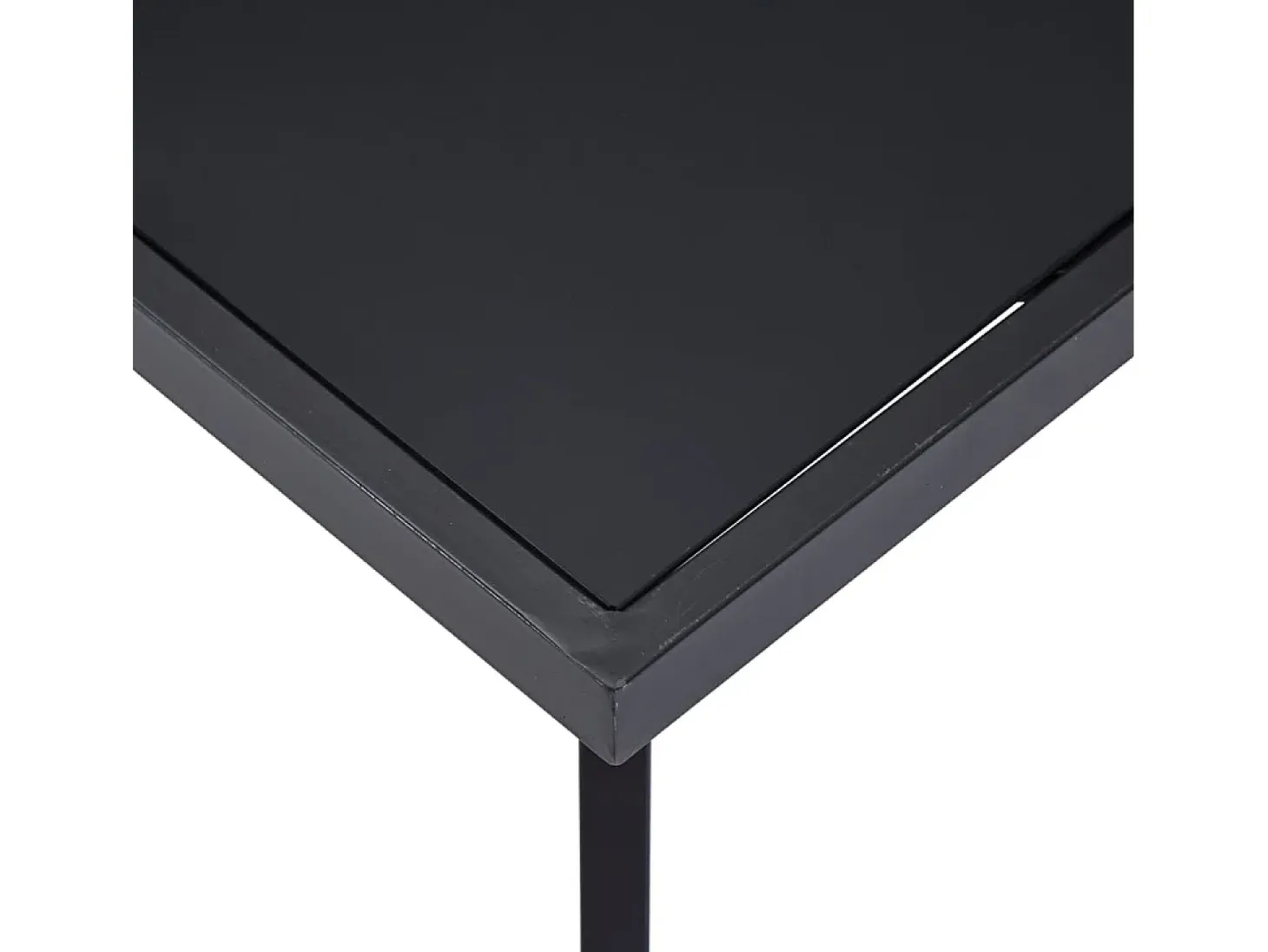 Mesa de comedor de vidrio templado negro 140x70x75 cm