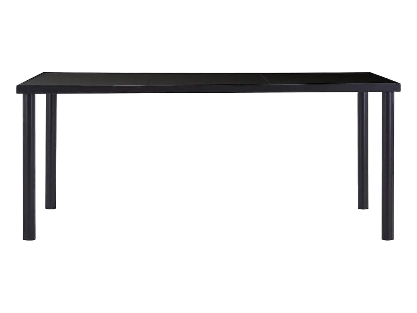 Mesa de comedor de vidrio templado negro 180x90x75 cm
