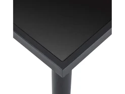 Mesa de comedor de vidrio templado negro 180x90x75 cm