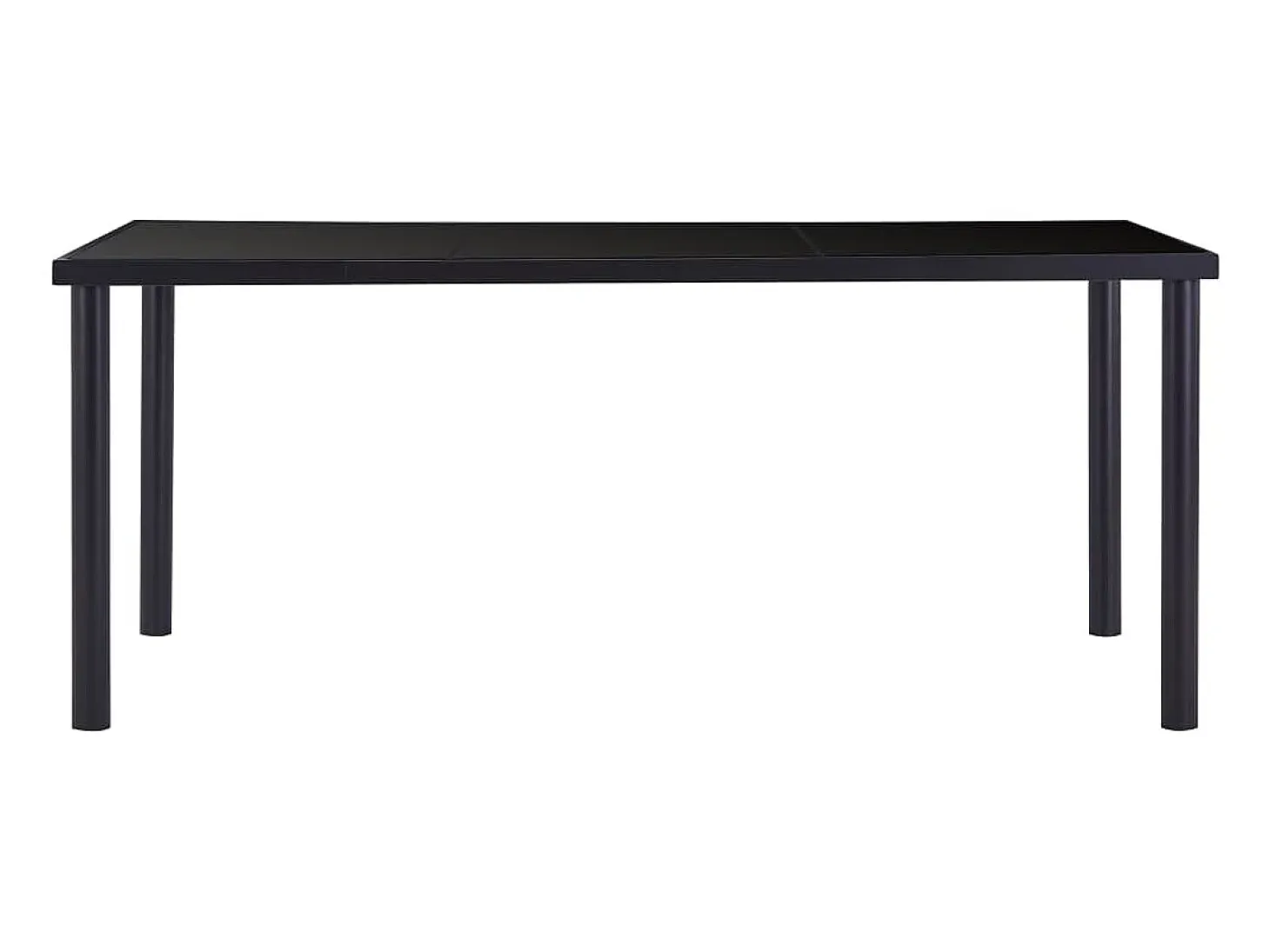 Mesa de comedor de vidrio templado negro 180x90x75 cm ES154862