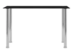 Mesa de comedor de vidrio templado negro 120x60x75 cm ES751552