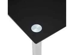 Mesa de comedor de vidrio templado negro 120x60x75 cm ES751552
