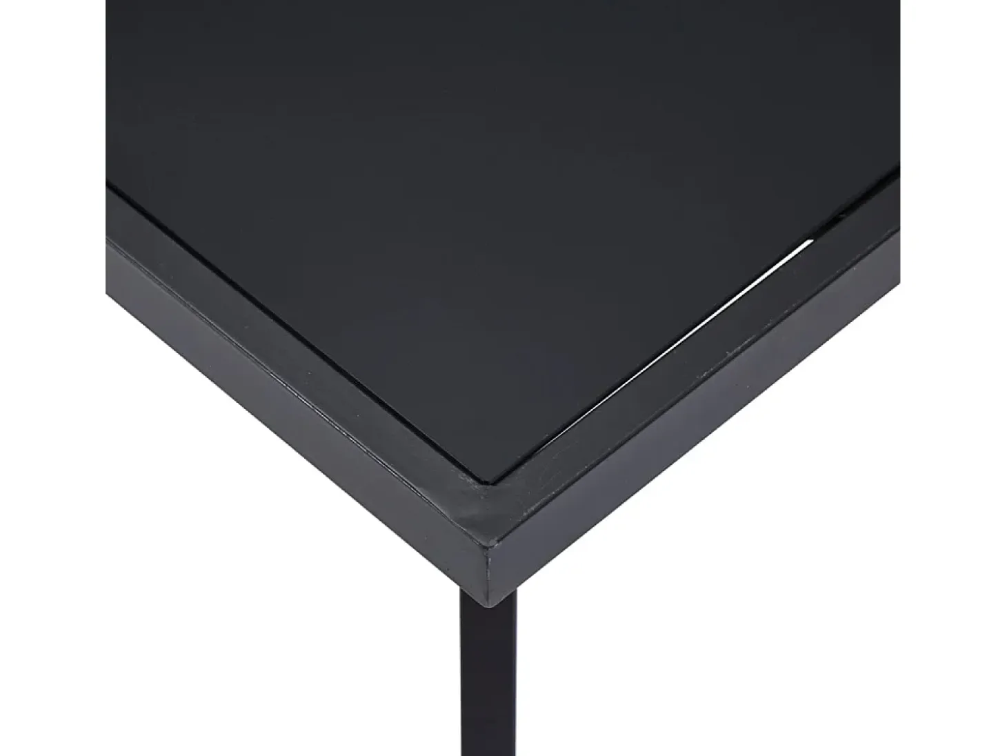 Mesa de comedor de vidrio templado negro 180x90x75 cm ES450004