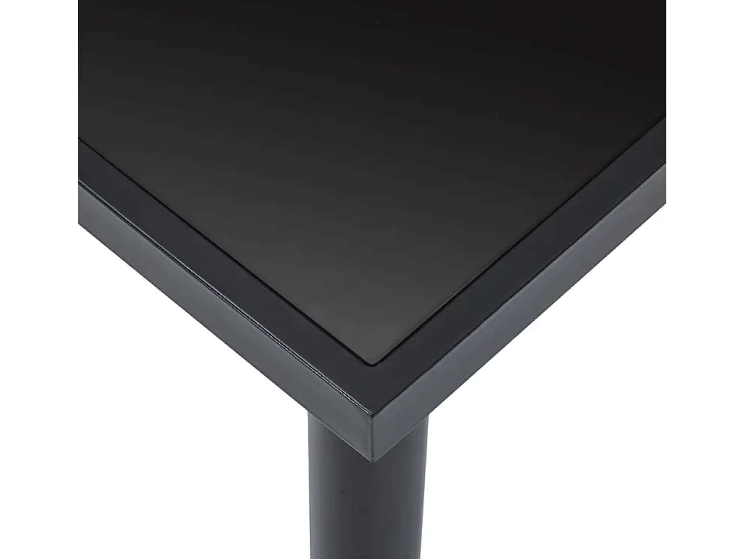 Mesa de comedor de vidrio templado negro 140x70x75 cm