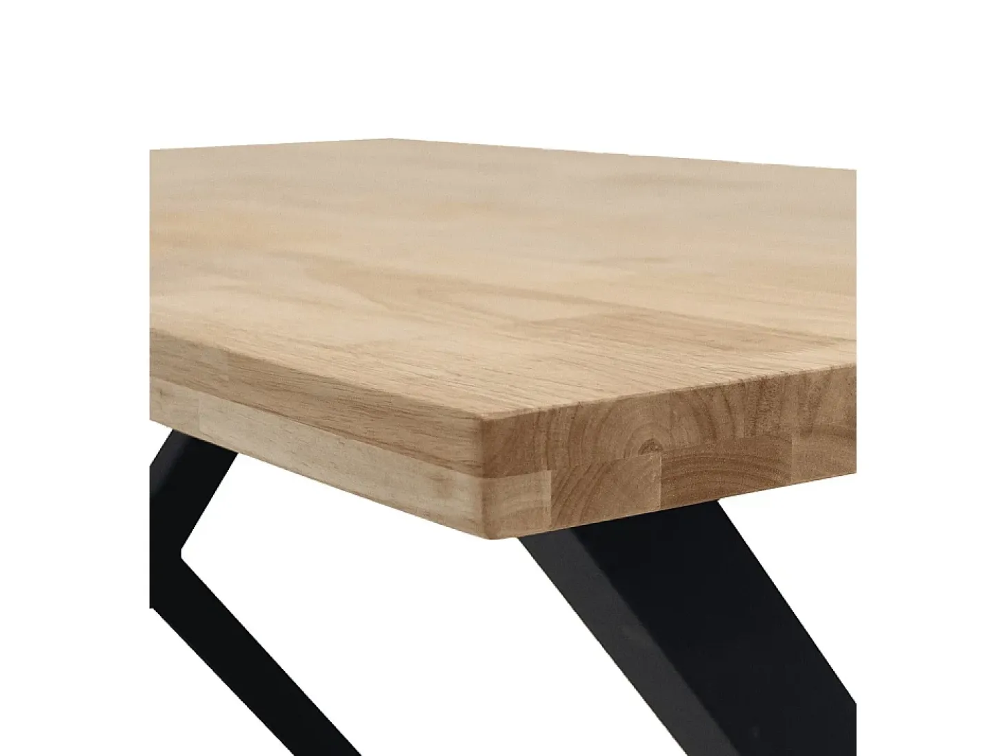 Mesa de comedor de 75x140x80 cm con tablero en color madera y patas en 'X' negras Bilbao