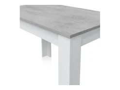 Mesa de comedor Dina Blanco Artik (Blanco Mate) - Gris Cemento