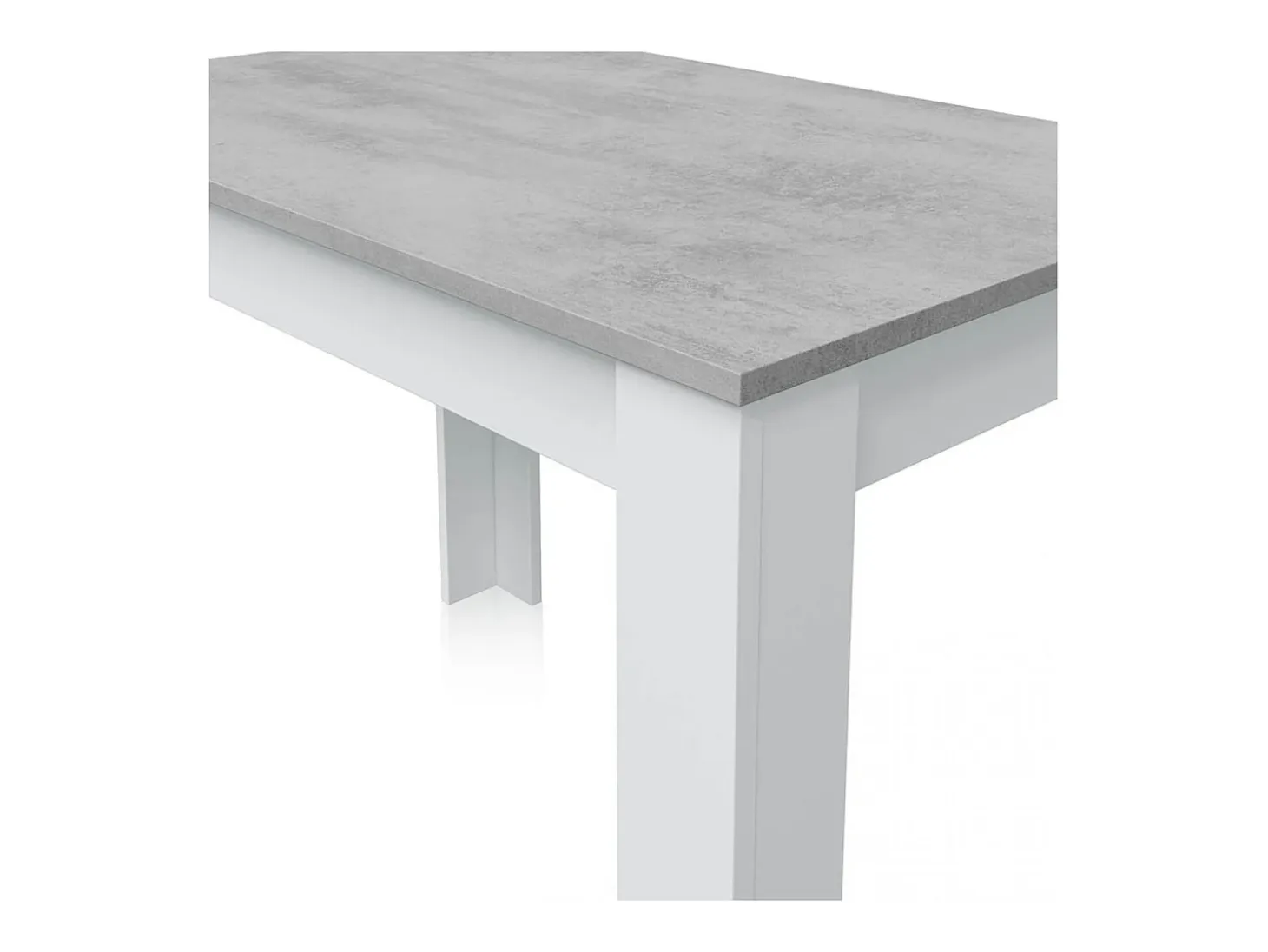Mesa de comedor Dina Blanco Artik (Blanco Mate) - Gris Cemento