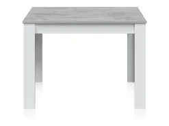 Mesa de comedor Dina Blanco Artik (Blanco Mate) - Gris Cemento
