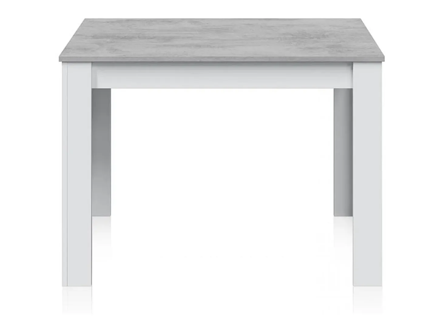 Mesa de comedor Dina Blanco Artik (Blanco Mate) - Gris Cemento