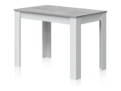 Mesa de comedor Dina Blanco Artik (Blanco Mate) - Gris Cemento
