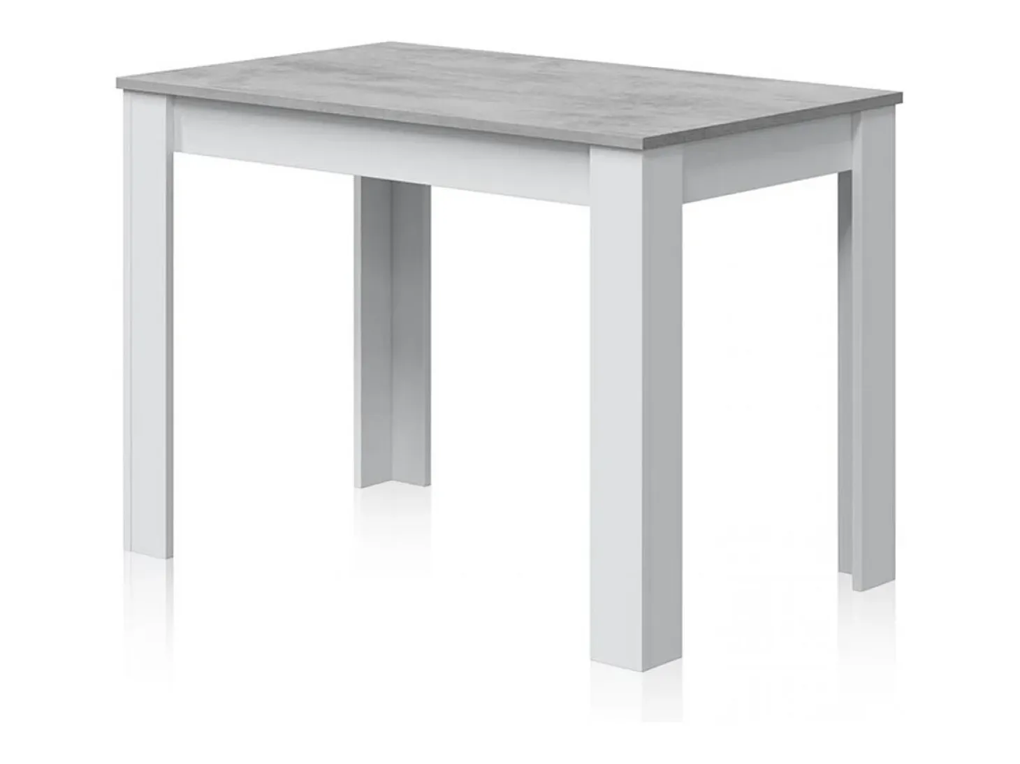 Mesa de comedor Dina Blanco Artik (Blanco Mate) - Gris Cemento