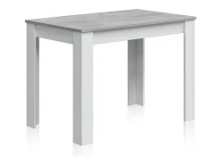 Mesa de comedor Dina Blanco Artik (Blanco Mate) - Gris Cemento