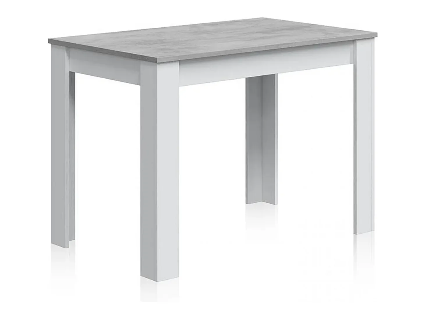 Mesa de comedor Dina Blanco Artik (Blanco Mate) - Gris Cemento