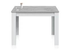 Mesa de comedor Dina Blanco Artik (Blanco Mate) - Gris Cemento