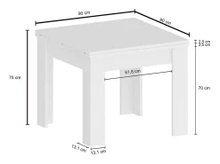 Mesa de comedor diseño moderno extensible en forma de libro 90-180 x 90 cm Jesi Raw