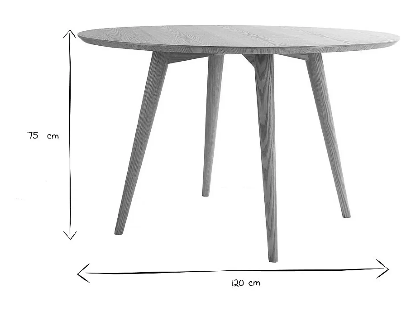 Mesa de comedor diseño redondo nogal D120 LIVIA