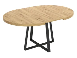 Mesa de comedor Duna redonda extensible nordic/negro Ø110-158x77 cm