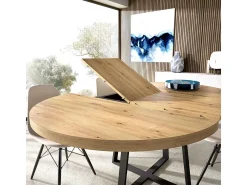 Mesa de comedor Duna redonda extensible nordic/negro Ø110-158x77 cm