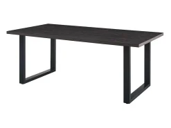 Mesa de comedor EDWAR de 200cm de longitud en decoración de madera marrón oscuro, ideal para un comedor acogedor.