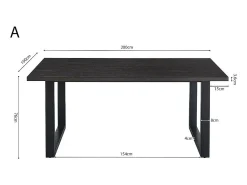 Mesa de comedor EDWAR de 200cm de longitud en decoración de madera marrón oscuro, ideal para un comedor acogedor.