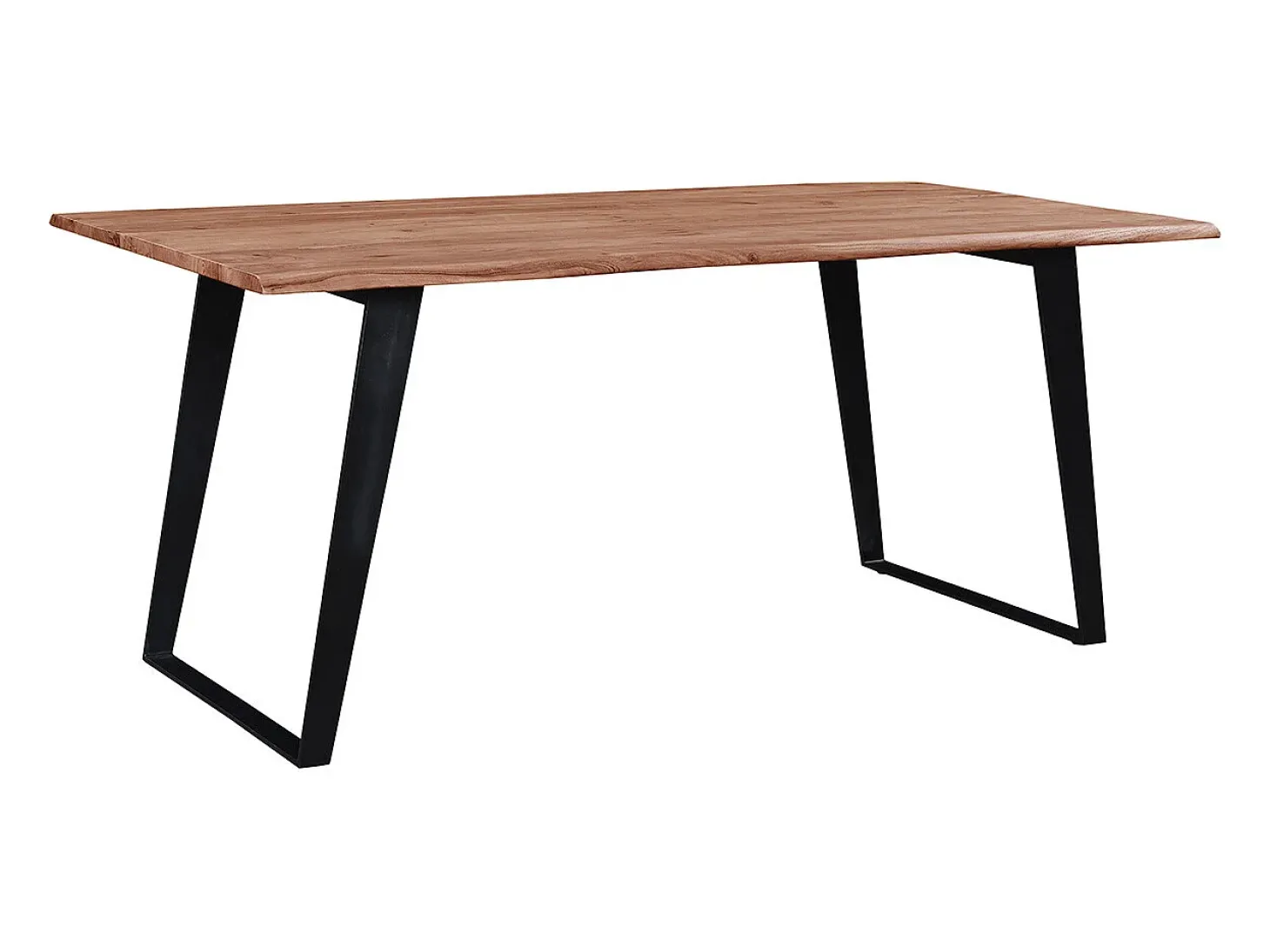 Mesa de comedor en acacia y metal negro L175 KORA