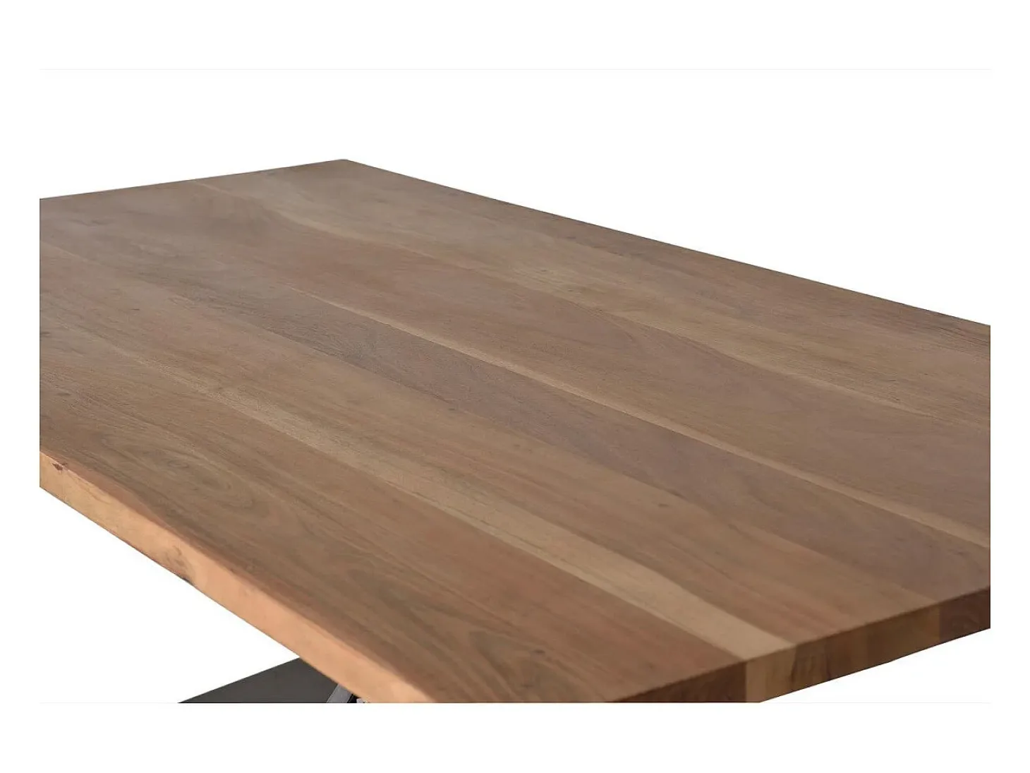 Mesa de comedor en madera acacia natural y patas de metal negro