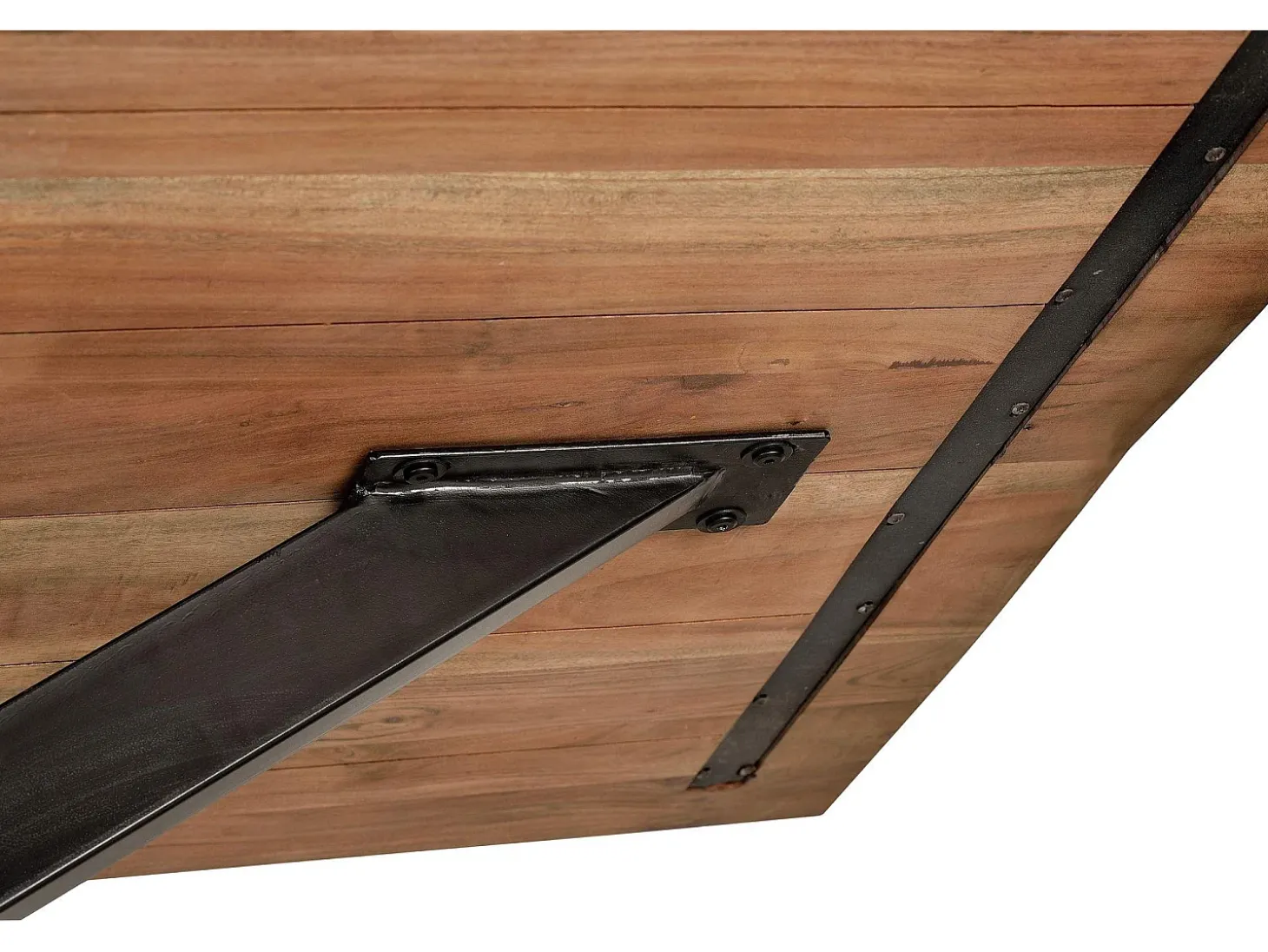 Mesa de comedor en madera acacia natural y patas de metal negro
